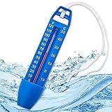 Hecht bruchsicheres Wasserthermometer für Pool, Badewanne, Schwimmbad und Teich – schwimmendes...