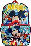 Mickey Mouse Rucksack mit abnehmbarer Lunchbox, 40,6 cm, Blau / Rot
