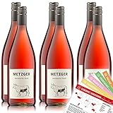 Weingut Metzger Hausmarke Rosé, lieblich, sortenreines Weinpaket + VINOX Winecards (6x1,0l)