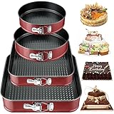 FAMKEEP Springform Kuchenform Set 4 Stück Kuchenformen,Abnehmbarer Flachboden,Auslaufsicher...