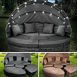 BRAST Sonneninsel Lounge Set | incl. Abdeckung + LEDs + Kissen | Ø210cm viele Farben | TÜV...
