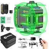 CONENTOOL Kreuzlinienlaser 16-Linien, 4x360Grad Laser Wasserwaage Selbstnivellierend Drehbar bis zu...