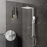 KOMIRO Duschsystem ohne Armatur, Duscharmatur mit Duschkopf eckig 30x30cm, Duschbrause Regendusche...