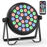 Rtktoup RGB LED Par Strahler, 36W LED Bühnenlicht mit Fernbedienung und 4 Steuermodi, Partylicht...
