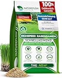 Rasensamen schnellkeimend Sommer 1kg 40qm - TEST SEHR GUT - Schnell wachsende Rasen Nachsaat Made in...