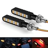 iFunyLED 2 x Motorrad-Blinker, Stroboskop-Blinker, Aluminiumlegierung, 12 V, superhell, vorne und...
