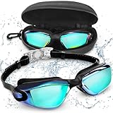 BEZZEE PRO Schwimmbrille - UV-Schutz & Antibeschlag Taucherbrille Erwachsene mit Etui - Kein...