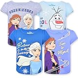 Disney Mädchen-T-Shirt-Set, 4 Stück, Motiv: Die Eiskönigin, Violett, 6X