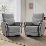 Simore Relaxsessel mit Liegefunktion Manuell Verstellbar, Fernsehsessel mit Gepolsterter Kopf und...