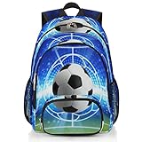 3D Sport Fußball Schule Rucksack, Fußball, Uni, Schultaschen, leichter Laptop-Rucksack,...