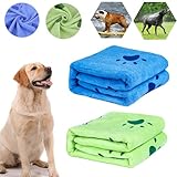 bangminda Hundehandtuch, 2 Pack Großer Weich Hunde Handtuch, Microfiber Schnelltrocknend Warm...