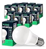V-TAC 10x LED Glühbirne E27 8,5W (entspricht 60W) A60-806Lumen - LED Lampe 4000K Neutralweiß - LED...