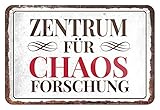 Zentrum für Chaos Forschung - lustiges Türschild mit witzigen Spruch - Metallschild mit Kordel und...