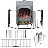 Juskys Metall Kaminschutzgitter 300 x 76 cm klappbar - Schutzgitter für Tiere - 5 Elemente inkl....