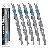 EZARC Säbelsägeblätter Set 5tlg für Holz, Zubehör Säbelsäge, R931GS für schnelle Schnitte...