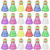 24 Stück Nylon Badminton Bälle Set,Federball,Federbälle aus Kunststoff,Mehrfarbiger Badminton...