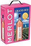 Grand Sud - Merlot Rosé aus Süd-Frankreich - Sortentypischer Trocken Roséwein - Großpackungen...