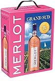 Grand Sud - Merlot Rosé aus Süd-Frankreich - Sortentypischer Trocken Roséwein - Großpackungen...