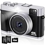 Digitalkamera 4K 48MP Autofokus mit 32G Karte Optischer Sucher 16x Zoom Vlogging Kamera für...