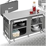 tectake® Camping Küche, Campingschrank faltbar, Reiseküche, Küchenschrank mit Arbeitsplatte und...