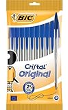 BIC Kugelschreiber Cristal Original, in Blau, Strichstärke 0,4 mm, 10er Pack, Ideal für das Büro,...