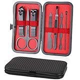 URAQT Maniküre Set, 7 Stücke Pediküre Nagelset Nageletui Nagel Schere Set, Nagelknipser Etui aus...