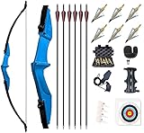 Monleap Archery 53' Takedown Recurve-Bogen und Pfeil-Set für Erwachsene Langbogen-Kit Gerader Bogen...