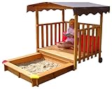 GASPO Spielhaus aus Holz, L 105 cm x B 130 cm x H 145 cm , Kinderspielhaus für den Garten und...