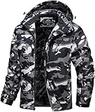 MAGCOMSEN Herren Wame Winterjacke Winddicht Fleece Softshelljacke Atmungsaktiv Wasserdicht Skijacke...