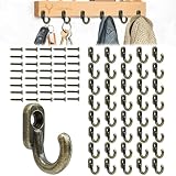 CAIHINIER 40 Stück Mini Haken zum Schrauben,Vintage Haken,Haken Klein 16 x 13 mm,Antik...