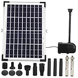 Kisangel Solarbetriebene Wasserpumpe für Gartenbrunnen Verstellbare Solarpumpe für Teich und Pool...