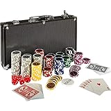 GAMES PLANET Pokerkoffer aus Aluminium mit 300 12g Laser-Chips mit Metallkern, Silver oder Black...