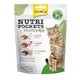 GimCat Nutri Pockets Country Mix - Knuspriger Katzensnack mit cremiger Füllung und funktionalen...