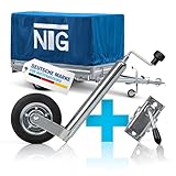 NTG Stützrad für Anhänger | Vollgummireifen | 150kg Stützlast | 46 bis 68 cm höhe | verzinkter...