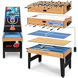 SereneLife Multifunktionstisch, 6-in-1 Multigame Spieltisch- mit Zubehör, Tischkicker,...