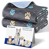 2 Stück Wiederverwendbare Hundetrainingspads, 45 x 60 cm Haustier-Urinunterlage waschbare, Aitmexcn...