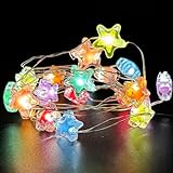 Sunshine smile Stern Lichterkette,2M 20LED Lichterkette Farbe Stern Strom,lichterkette Kinderzimmer...