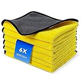 Fousenuk 6X Mikrofasertücher Auto mit 500 GSM, Trockentuch, Microfasertücher Autopflege,...