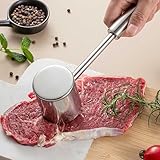 Fleischklopfer, Fleischhammer, hochwertiger Hammer zum Klopfen von Fleisch, Edelstahl, matt,...