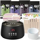 Waxing Set,LCD-Display,Silikonschale,Wachswärmer Wachs Haarentfernung mit 400g Waxing Perlen,20...