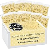 FOOD crew 900g weiße belgische Schokolade für Fondue – weiße Fondue Schokolade - Schokolade...