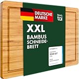 Blumtal Schneidebrett Holz aus 100% Bambus XXL - 2cm dickes Holzbrett antibakteriell - massives...