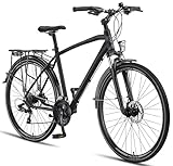 Licorne Bike Premium Touring Trekking Bike in 28 Zoll Aluminium Scheibenbremse Fahrrad für Jungen,...