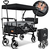 KESSER® Bollerwagen Faltbar GTS-9100 mit Dach Handwagen Transportwagen klappbar inkl. 2x 3-Punkt...