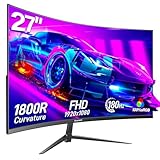 Gawfolk 27 Zoll Curved Gaming Monitor 165Hz/ 180Hz, PC Bildschirm Full HD 1080P, Rahmenloses 1800R...