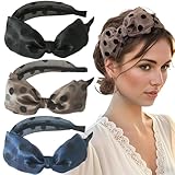 Ypkia 3 Stück Haarreifen Schleife Damen Breit Haarband Vintage Gepunktet Stirnband Haarschmuck...