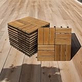 SAM 11er Set Holzfliese 02 | Akazienholz massiv + geölt | 11 Fliesen für 1m² | 30 x 30 cm |...