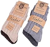 4 Paar dicke flauschige warme Alpaka Socken [100% AlpDick39-42]