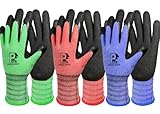 PROGANDA 3 Paar Gartenhandschuhe für Männer und Frauen, Grip Arbeitshandschuhe mit rutschfeste...