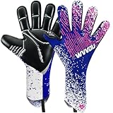 WVVOU Torwarthandschuhe, Torwarthandschuhe Herren, Fußballhandschuhe, 4+3mm Latex Super Grip für...